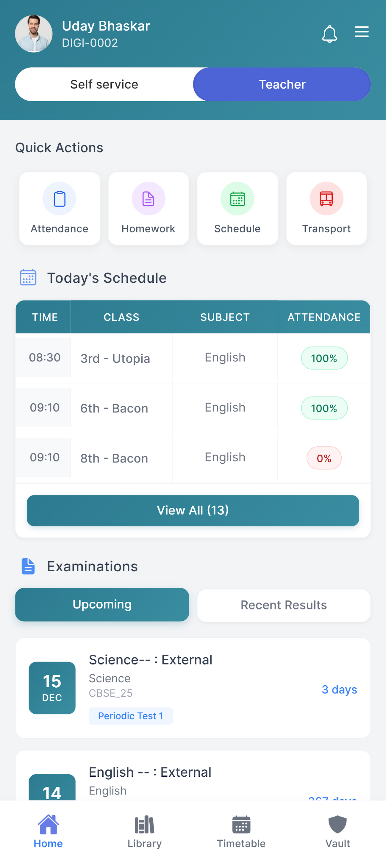 Teacher app — Mark attendance