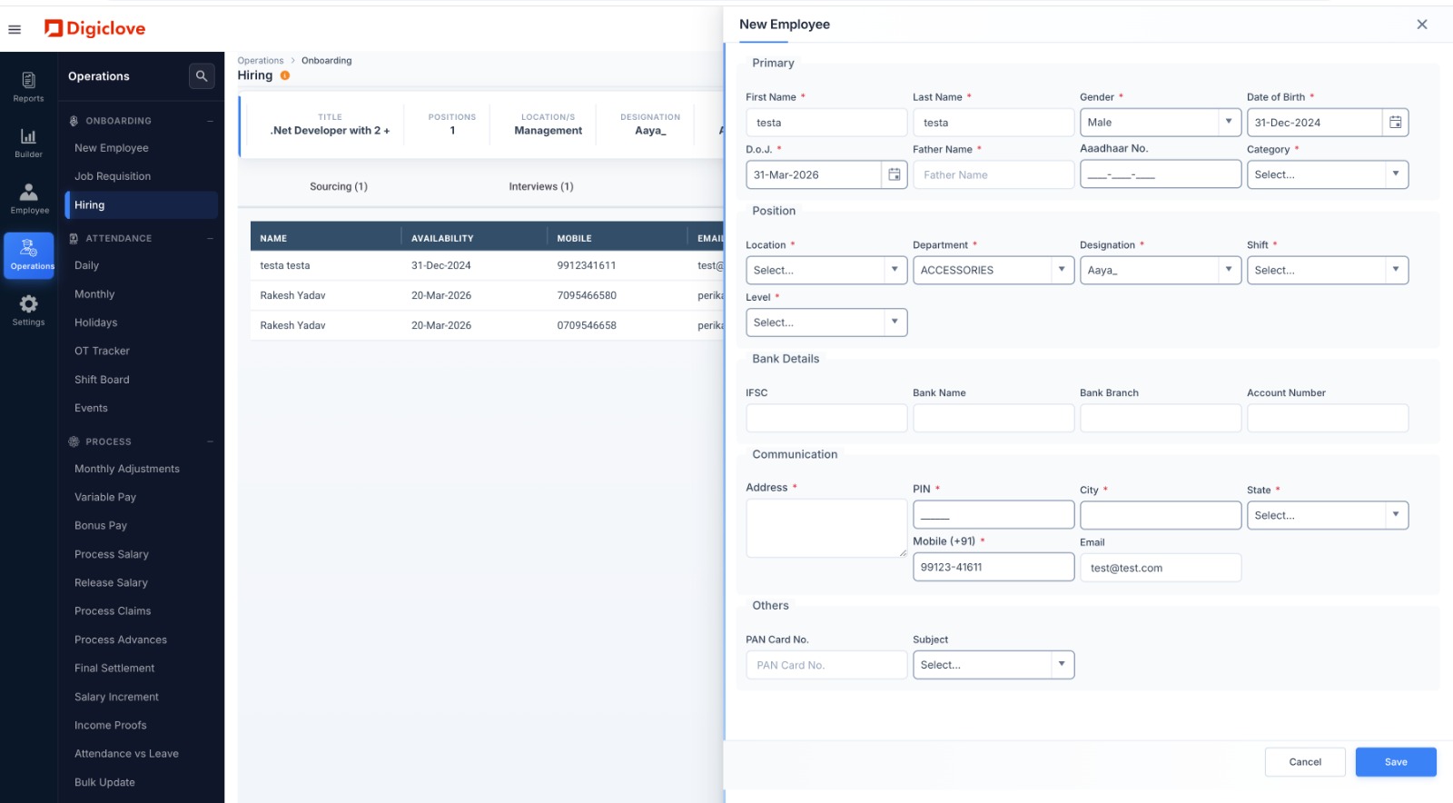 New employee onboarding checklist with completion percentage