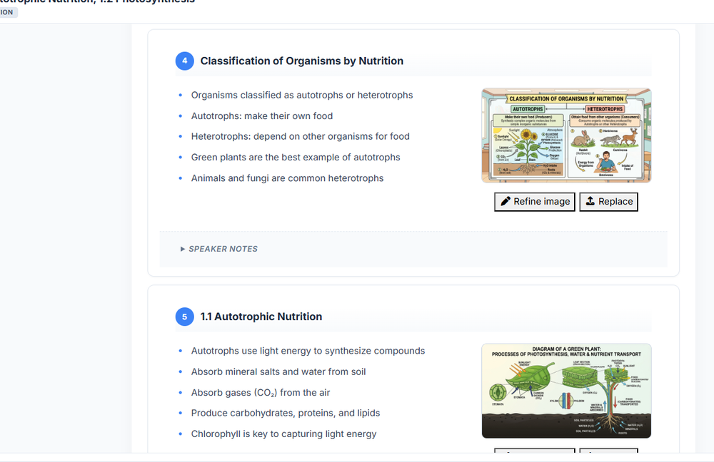A slide deck as the teacher sees it, with bullet points, a diagram and speaker notes