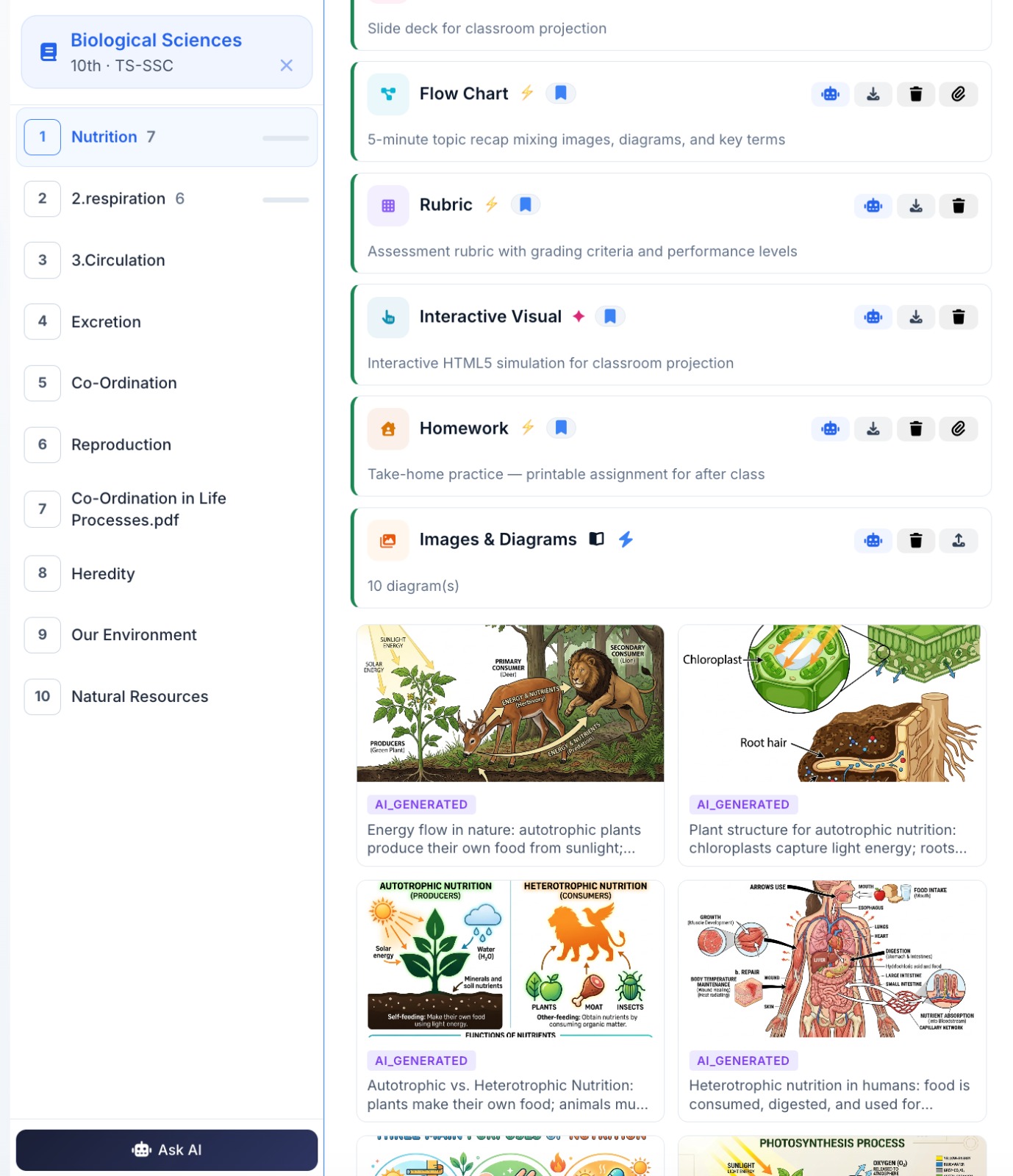 Mobile Share — push lesson plan or worksheet to a class with one tap